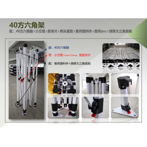 40方六角架